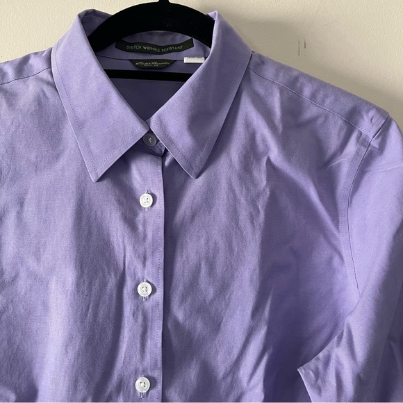 Eddie Bauer Stretch Wrinkle Resistant Light Purple Button Front Shirt - Picture 2 of 7